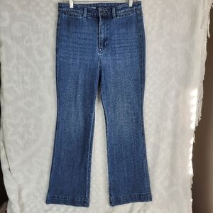 Talbots Flawless high waist medium wash slight flare jeans back front pockets 8P